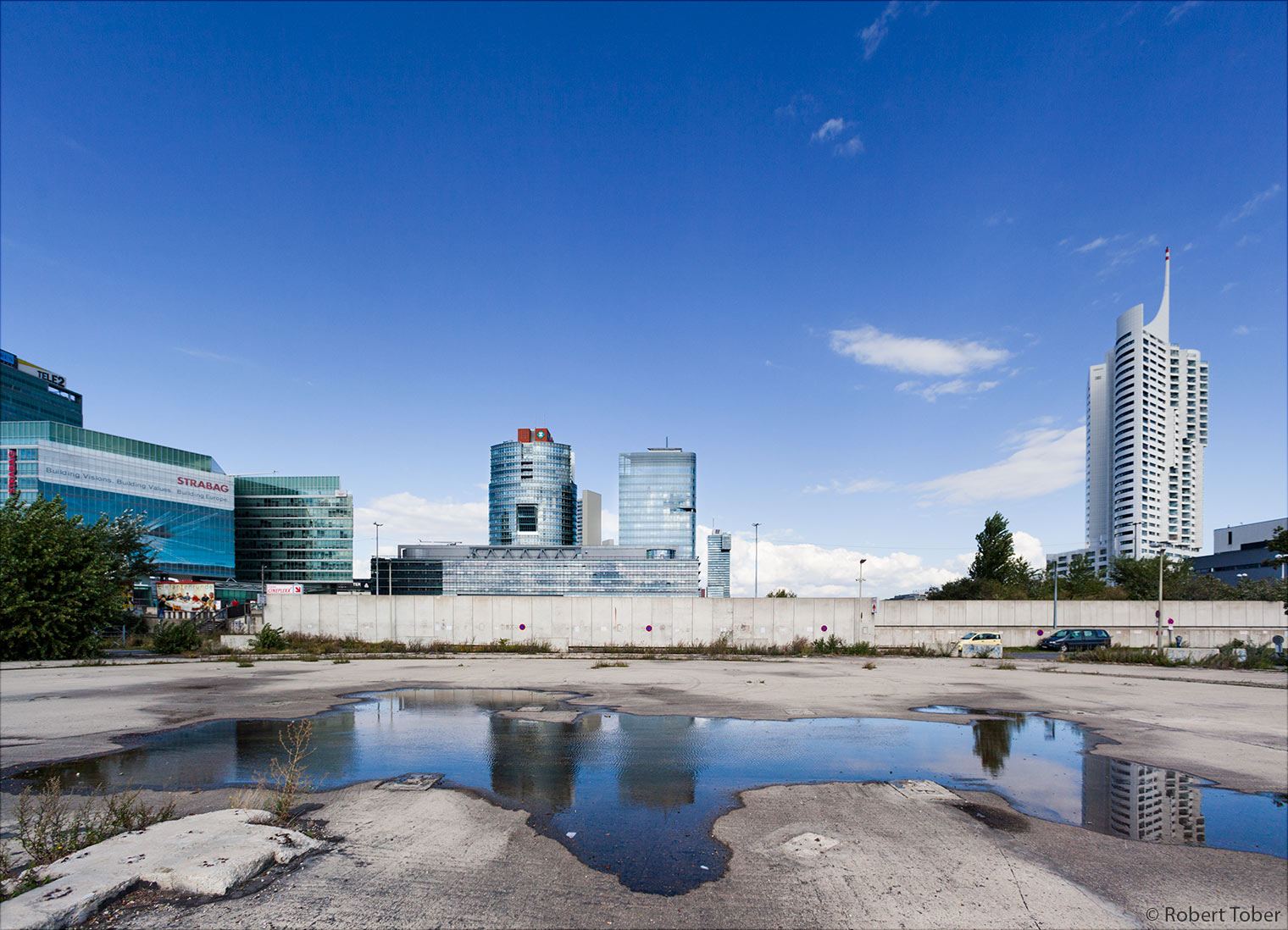 Die Wiener Donau City, Bauplatz der DC Tower 1 · Foto: Robert Tober· Foto: Robert Tober
