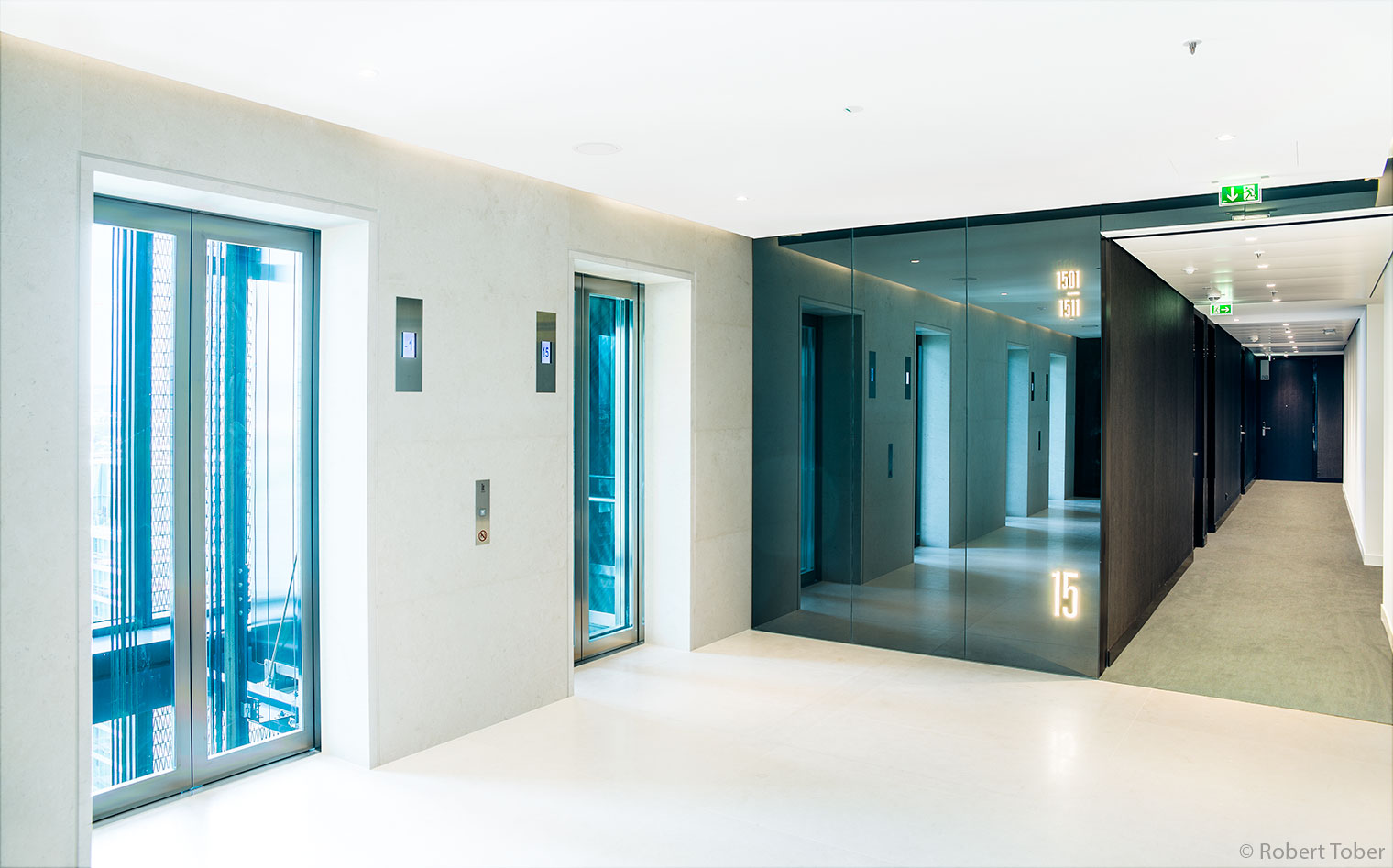 DC Tower 1, Ebene 15, KONE Aufzüge · Foto: Robert Tober